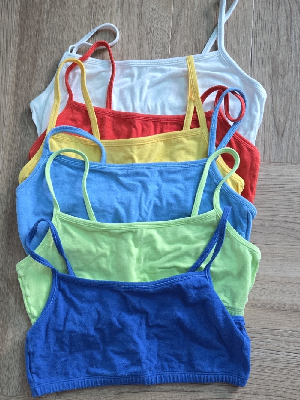 Women’s Knit Spaghetti Strap Crop Tank - Multi Color Pack 6 Size 36